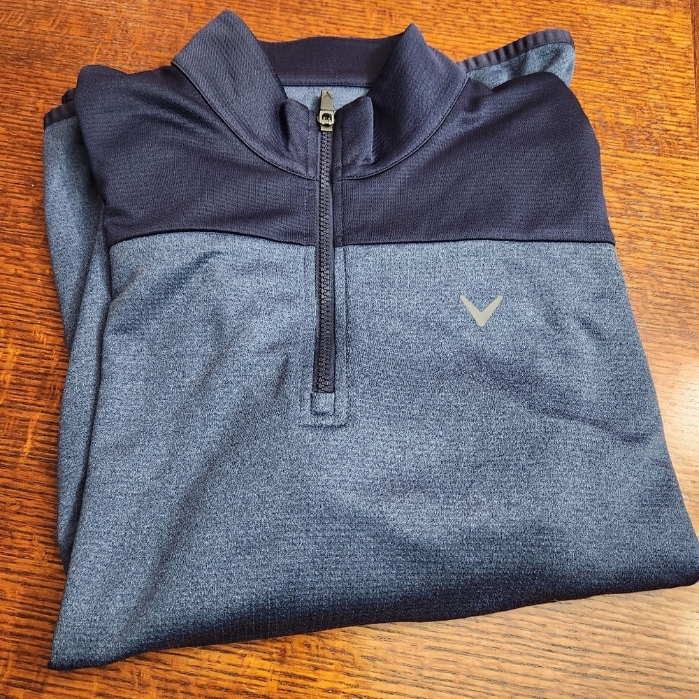 Callaway Pullover Golf Sweatshirt Large Blue Colorblock Quarter Zip Long Sleeve - Picture 11 of 11